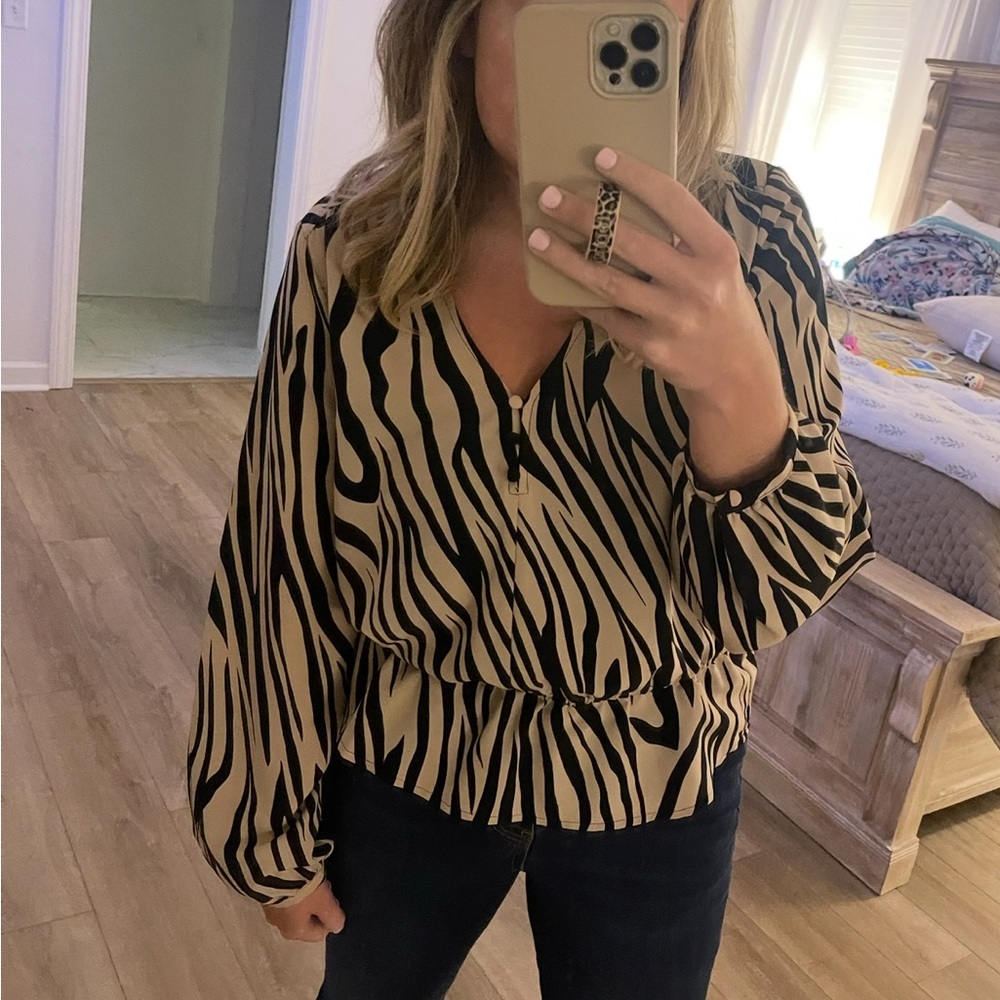 Women’s Zebra Print Blouse Large
